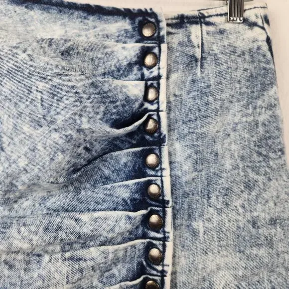 Retrofete Willa Skirt in Light Blue Acid Size Medium Button - Picture 4 of 10